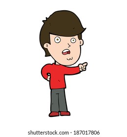 cartoon shocked man pointing