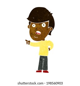 caricatura de un hombre impactado señalando