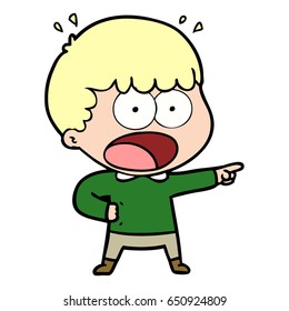 cartoon shocked man pointing