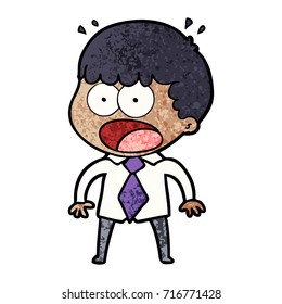 cartoon shocked man in shirt and tie