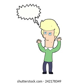 Cartoon schockierte den Mann mit Sprachblase
