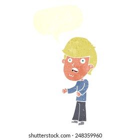 cartoon shocked man with speech bubble