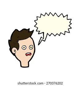 cartoon shocked man with speech bubble