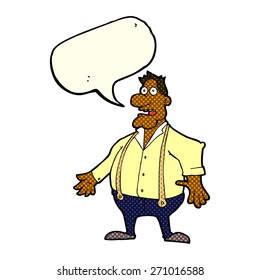 cartoon shocked man with speech bubble