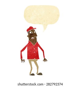 cartoon shocked man with speech bubble