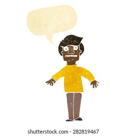 cartoon shocked man with speech bubble