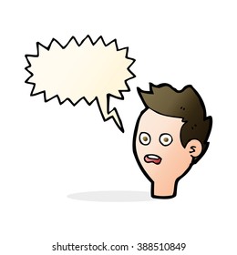 Cartoon schockierte den Mann mit Sprachblase