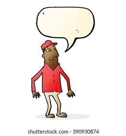 caricatura impactada hombre con burbuja de habla