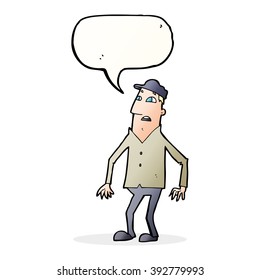 cartoon shocked man with speech bubble