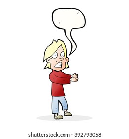 cartoon shocked man with speech bubble