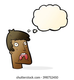 cartoon shocked man with thought bubble