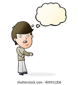 cartoon shocked man with thought bubble