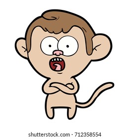 cartoon shocked monkey