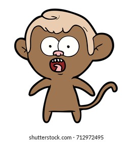 cartoon shocked monkey
