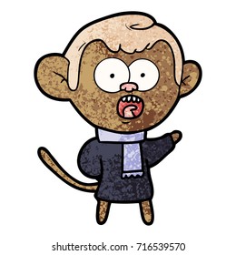 cartoon shocked monkey