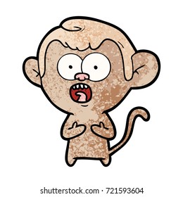 caricatura de un mono impactado