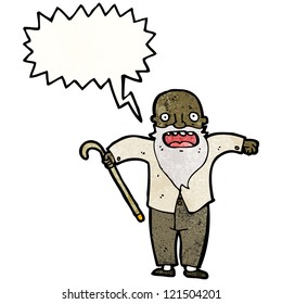 Cartoon schockierte alte Mann