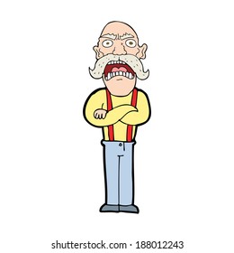 cartoon shocked old man