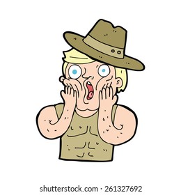 cartoon shocked outback australian man