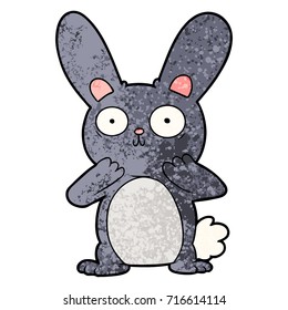 caricatura de conejo impactado
