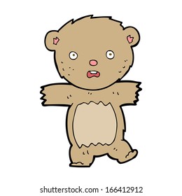 caricatura de osito de peluche impactado