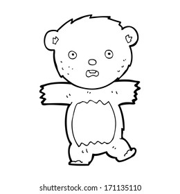 cartoon shocked teddy bear