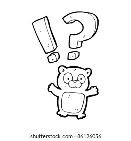 caricatura de osito de peluche impactado