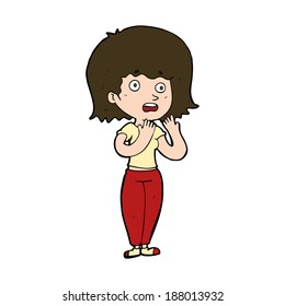 cartoon shocked woman