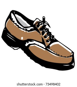 Cartoon shoe brown for men vector illustration