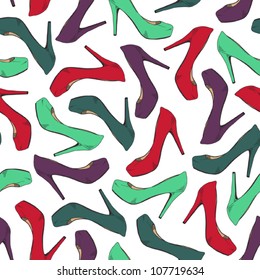 Cartoon shoes seamless texture. Vector illustration