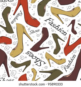 Cartoon shoes seamless texture. Vector illustration