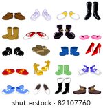 Cartoon shoes set