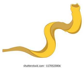 Cartoon shofar (horn) of Rosh Hashanah Israeli and Jewish holiday.