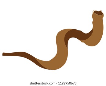 Cartoon shofar (horn) of Rosh Hashanah Israeli and Jewish holiday.