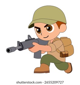 Cartoon Shooting Caractere Design Simples Ícone Digital