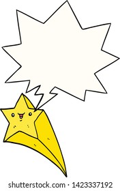 estrella de tiro de caricatura con burbuja de habla