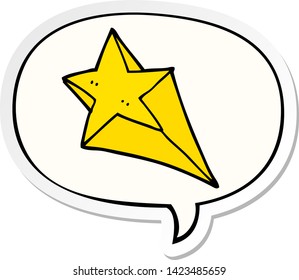 Cartoon Shooting Star mit Sprachaufkleber