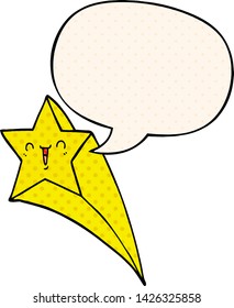 estrella de tiro de caricatura con burbuja de habla al estilo de un libro de historietas