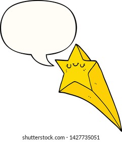Cartoon Shooting Star mit Sprachblase