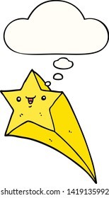Cartoon Shooting Star mit Gedankenblase
