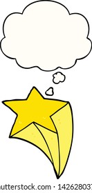 estrela de tiro de desenho animado com bolha de pensamento