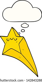 cartoon shooting star with thought bubble