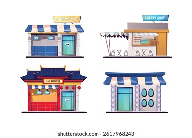 Cartoon shop clip art isolated on white