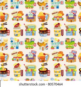 cartoon shop ,seamless pattern,vector