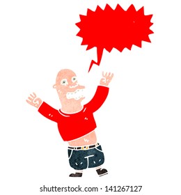 cartoon shouting bald man