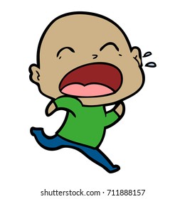 cartoon shouting bald man