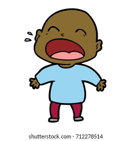 cartoon shouting bald man