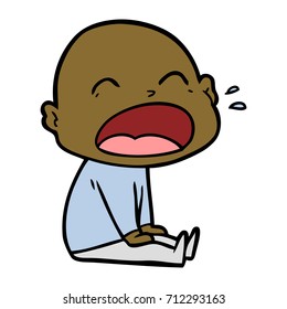 cartoon shouting bald man