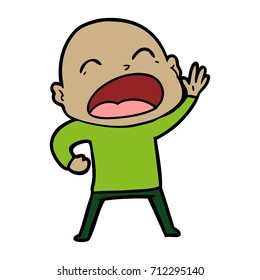 cartoon shouting bald man