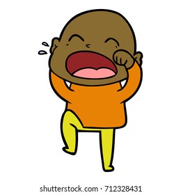 cartoon shouting bald man